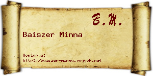 Baiszer Minna névjegykártya